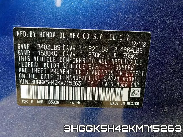 3HGGK5H42KM715263 фото 2