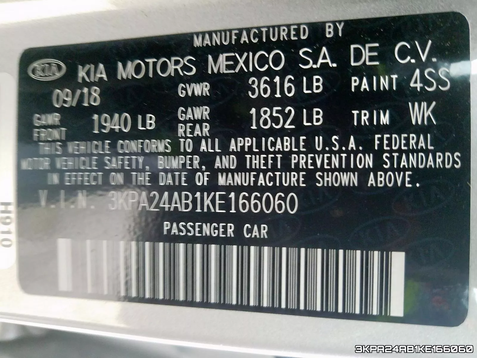3KPA24AB1KE166060 фото 2