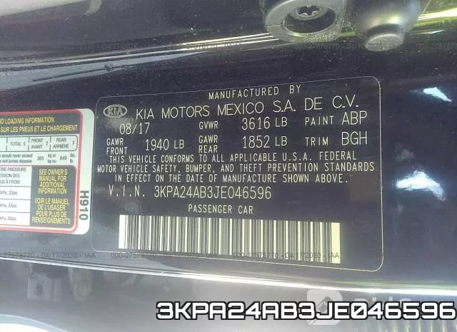 3KPA24AB3JE046596 фото 10
