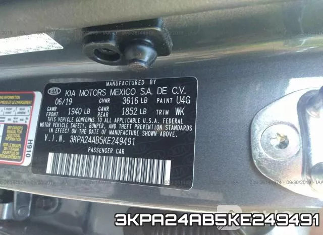 3KPA24AB5KE249491 фото 10