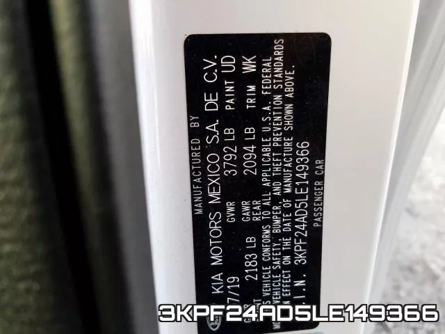 3KPF24AD5LE149366 фото 2