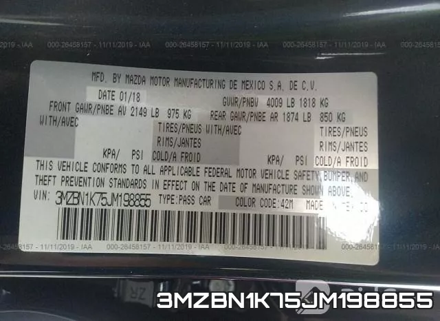 3MZBN1K75JM198855 фото 10