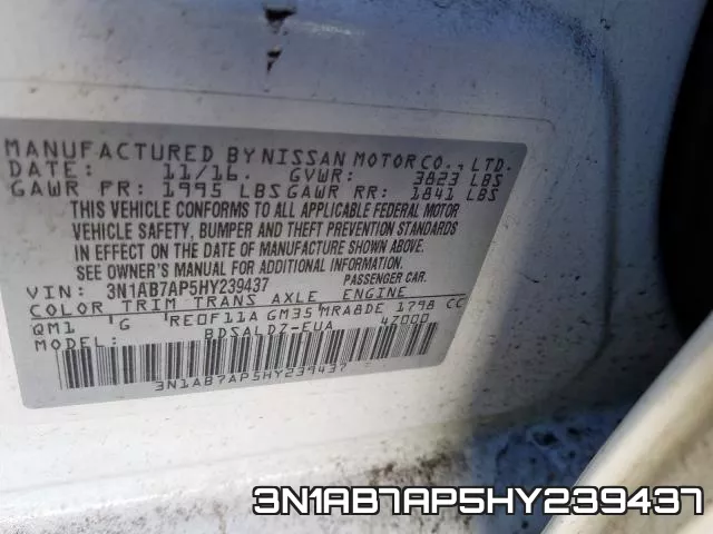 3N1AB7AP5HY239437 фото 2