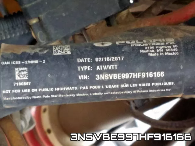 3NSVBE997HF916166 фото 2