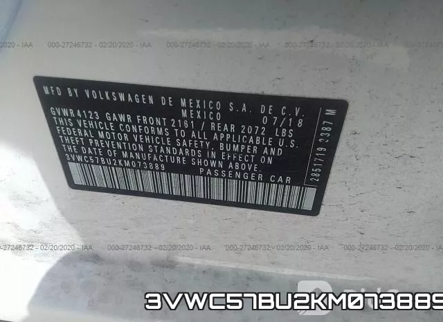 3VWC57BU2KM073889 фото 10