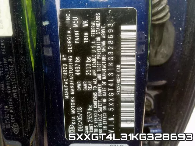 5XXGT4L31KG328693 фото 2