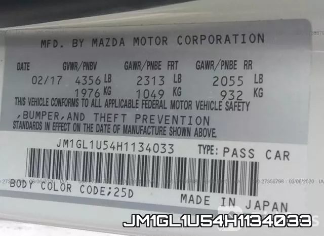 JM1GL1U54H1134033 фото 10