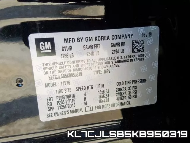 KL7CJLSB5KB950319 фото 2