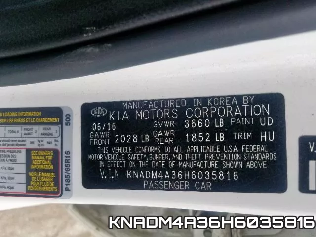 KNADM4A36H6035816 фото 2