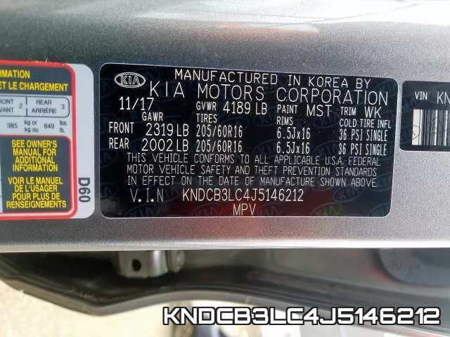 KNDCB3LC4J5146212 фото 2