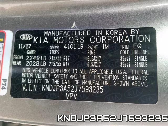 KNDJP3A52J7593235 фото 2