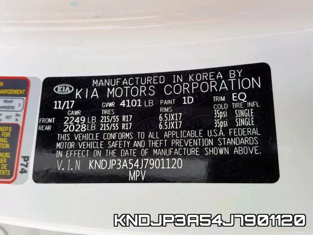 KNDJP3A54J7901120 фото 2