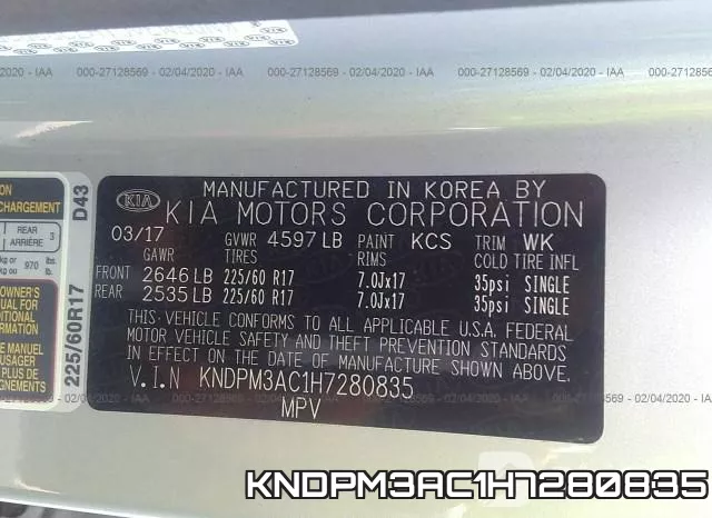 KNDPM3AC1H7280835 фото 10