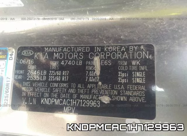 KNDPMCAC1H7129963 фото 10