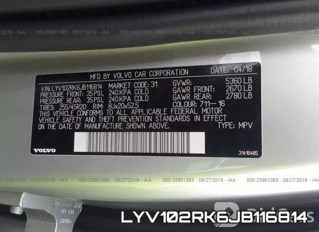 LYV102RK6JB116814 фото 10