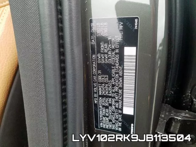 LYV102RK9JB113504 фото 2