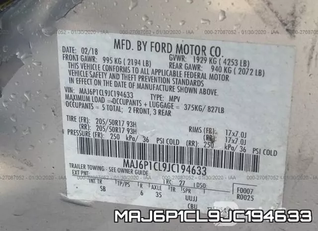 MAJ6P1CL9JC194633 фото 10