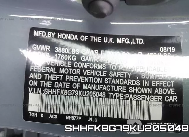 SHHFK8G79KU205048 фото 10
