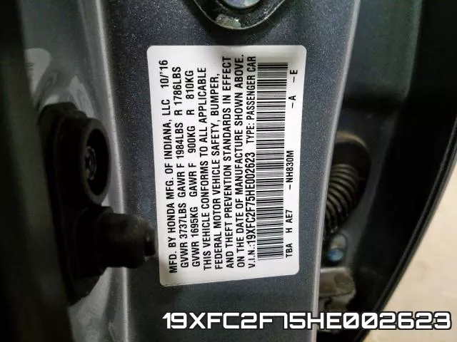 19XFC2F75HE002623 фото 2