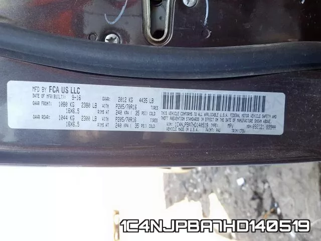1C4NJPBA7HD140519 фото 2