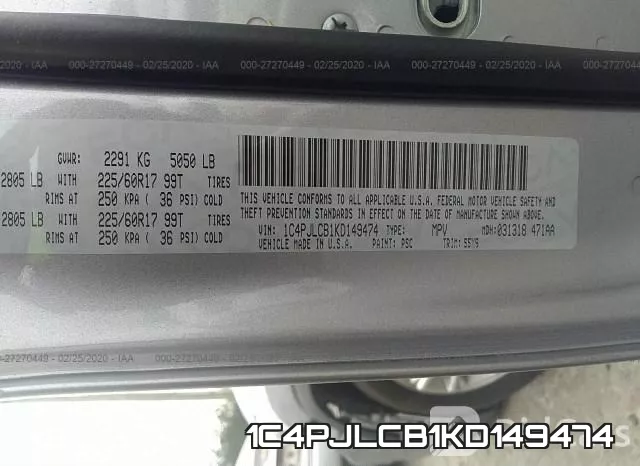 1C4PJLCB1KD149474 фото 10