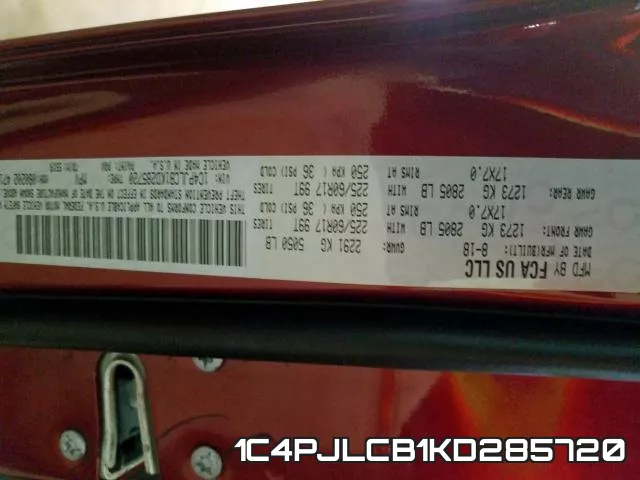 1C4PJLCB1KD285720 фото 2