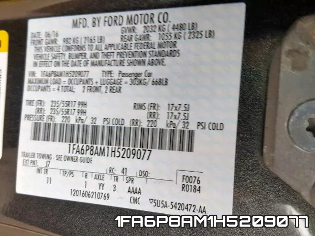 1FA6P8AM1H5209077 фото 2