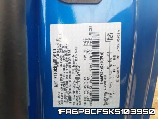 1FA6P8CF5K5103950 фото 2