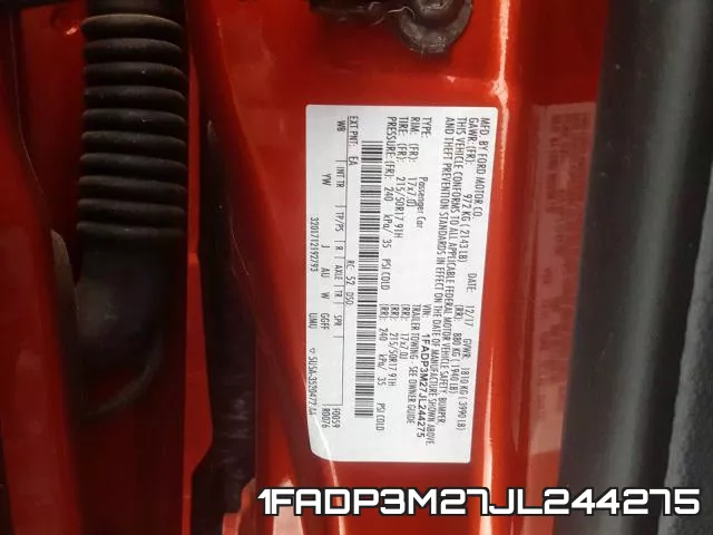 1FADP3M27JL244275 фото 2