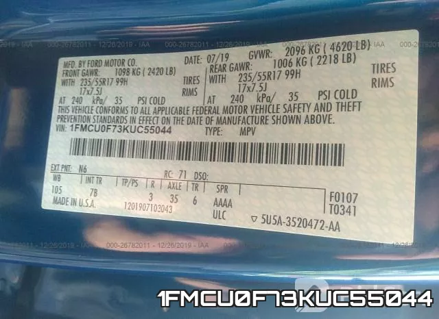 1FMCU0F73KUC55044 фото 10
