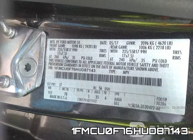 1FMCU0F76HUD87143 фото 10