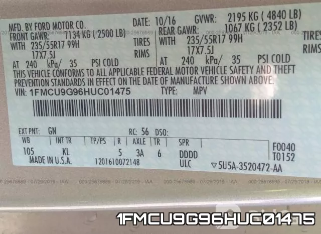 1FMCU9G96HUC01475 фото 10