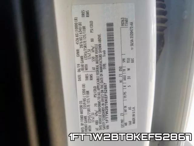 1FT7W2BT8KEF52867 фото 2