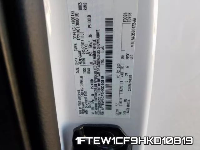 1FTEW1CF9HKD10819 фото 2