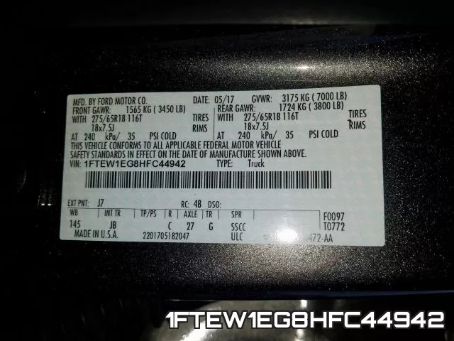 1FTEW1EG8HFC44942 фото 2