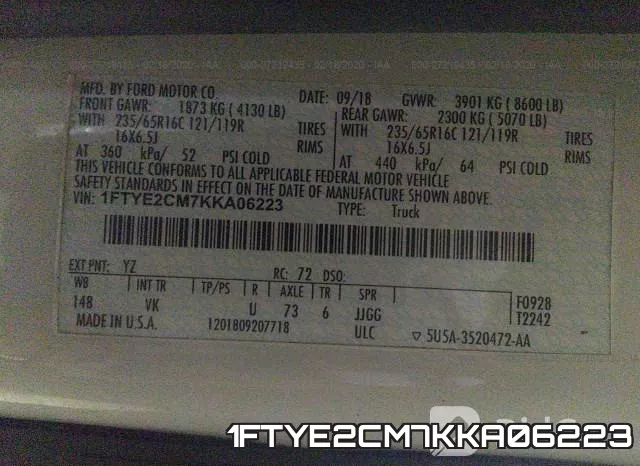 1FTYE2CM7KKA06223 фото 10