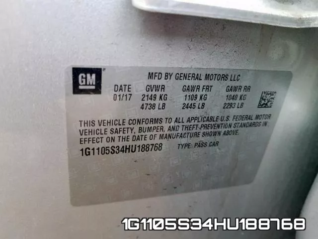 1G1105S34HU188768 фото 2