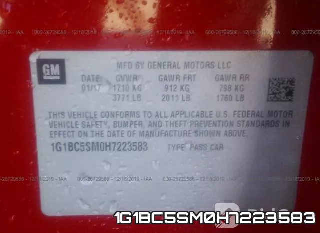 1G1BC5SM0H7223583 фото 10