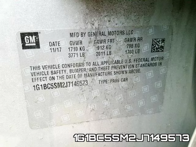1G1BC5SM2J7149573 фото 2