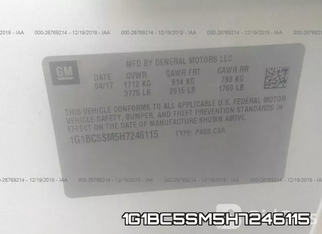 1G1BC5SM5H7246115 фото 10