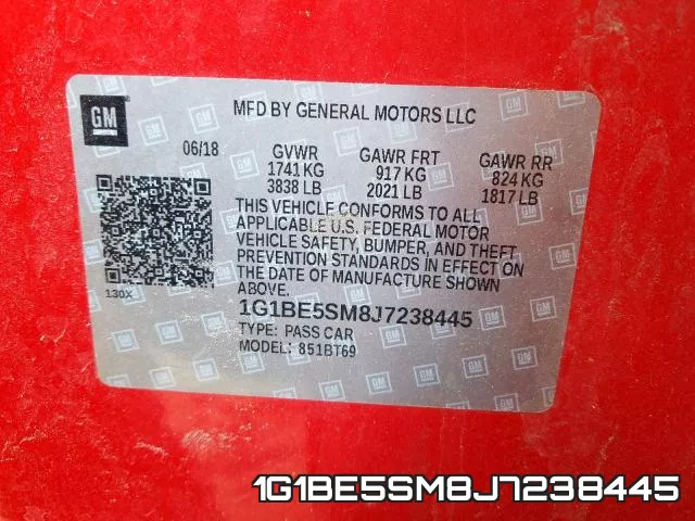 1G1BE5SM8J7238445 фото 2