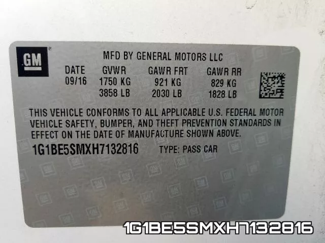 1G1BE5SMXH7132816 фото 2