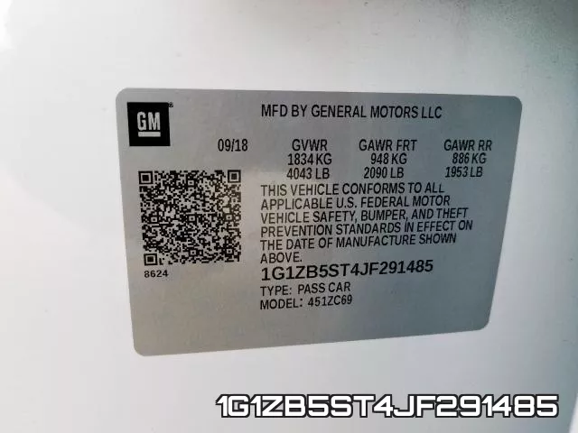 1G1ZB5ST4JF291485 фото 2