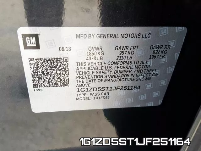 1G1ZD5ST1JF251164 фото 2