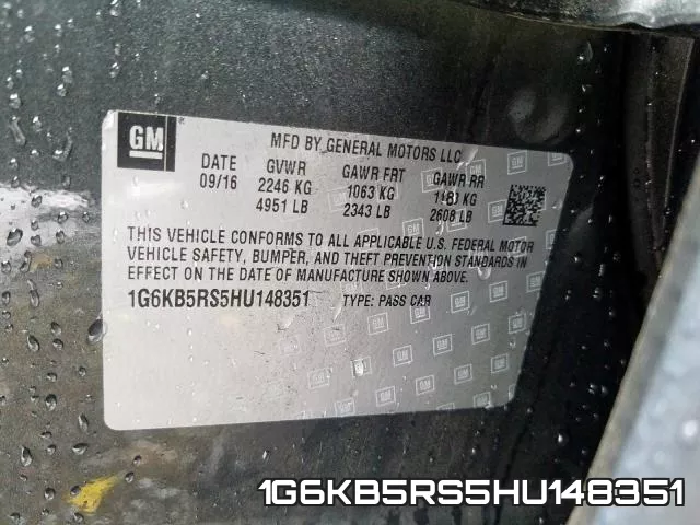 1G6KB5RS5HU148351 фото 2