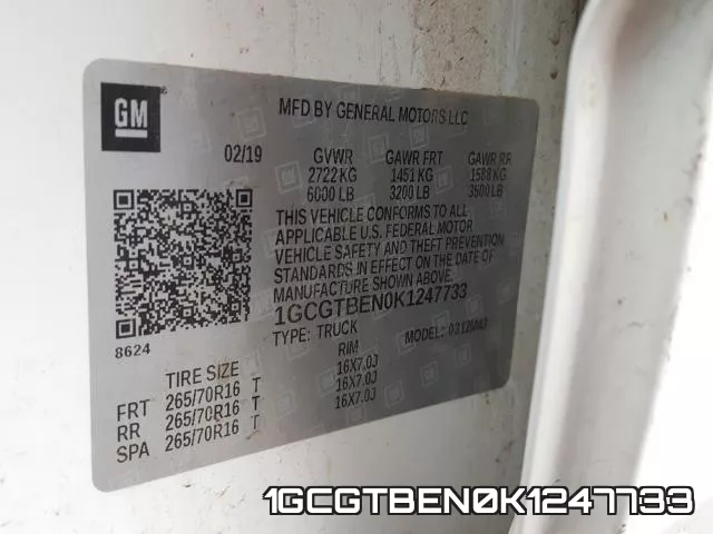 1GCGTBEN0K1247733 фото 2
