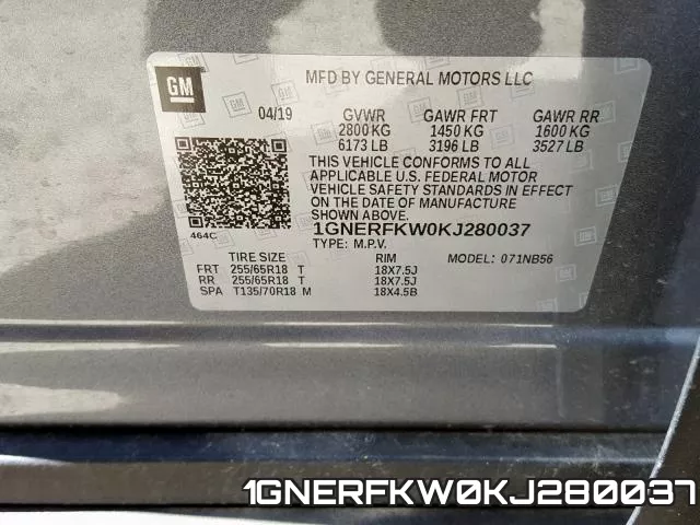 1GNERFKW0KJ280037 фото 2