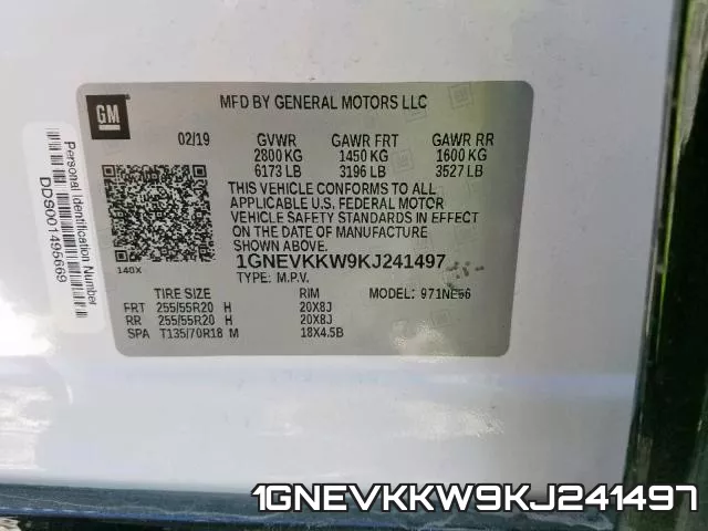 1GNEVKKW9KJ241497 фото 2