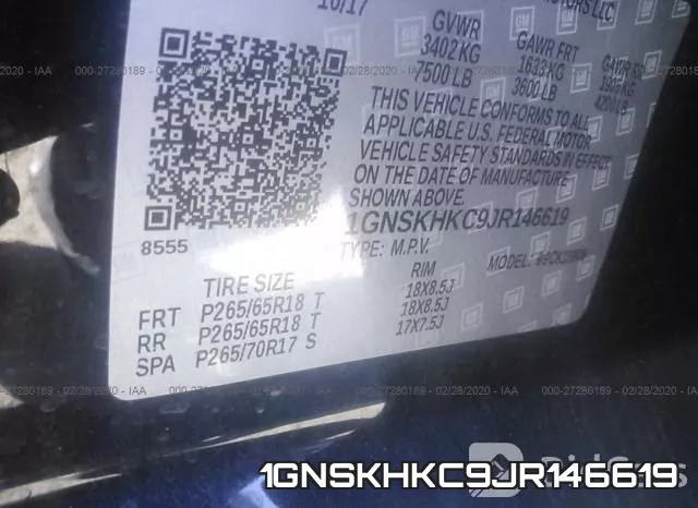 1GNSKHKC9JR146619 фото 10
