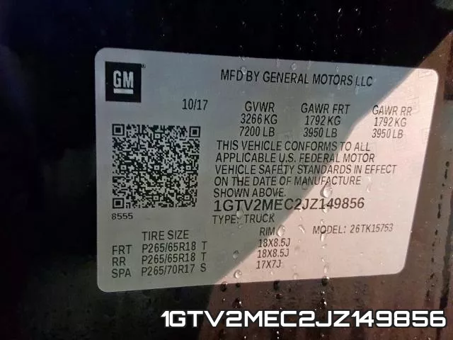 1GTV2MEC2JZ149856 фото 2